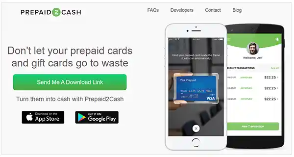 Prepaid 2 Cash website