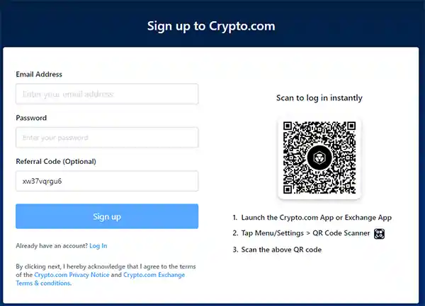  Sign up to Crypto.com Account1