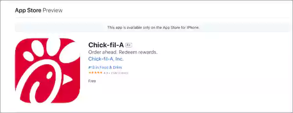 Chick fil A App