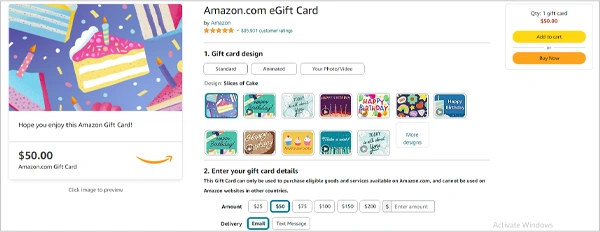 Amazon E Gift Cards